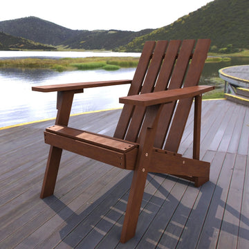 Irving Outdoor Patio Modern Acacia Wood Adirondack Chair - JONATHAN Y